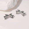 Wholesale Stainless Steel Bow Earrings Goldplated Minimalist Style