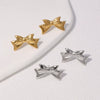 Wholesale Stainless Steel Bow Earrings Goldplated Minimalist Style