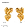 Wholesale Stainless Steel Bow Earrings With Geometric Design And Electroplating For Women