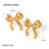Wholesale Stainless Steel Bow Earrings With 18K Gold Electroplating Fashionable And Stylish For Women