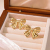 Wholesale Stainless Steel Bow Earrings With Simple Design And Polish Finish For Women