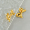 Wholesale Stainless Steel Bow Fashion Women's Earrings With Electroplating