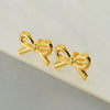 Wholesale Stainless Steel Bow Fashion Women's Earrings With Electroplating