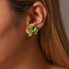 Wholesale Stainless Steel Bow Geometric Earrings With Oil Painting Texture And Electroplating For Women