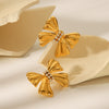 Wholesale Stainless Steel Bow Geometric Electroplated Women's Earrings