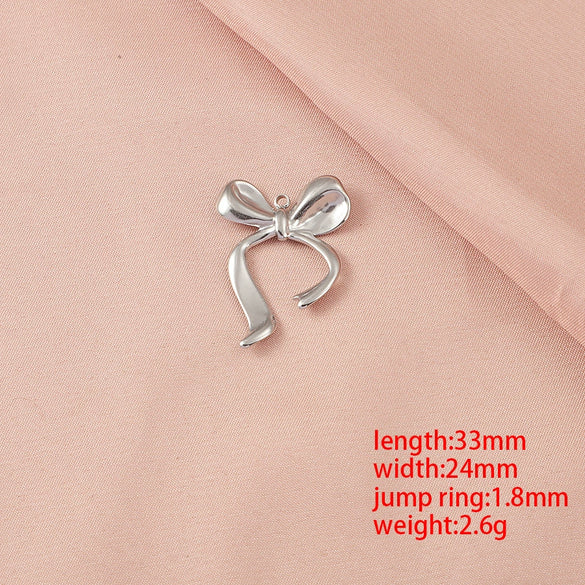 Wholesale Stainless Steel Bow Handmade Diy Pendant Necklace Jewelry Accessories With Electroplating