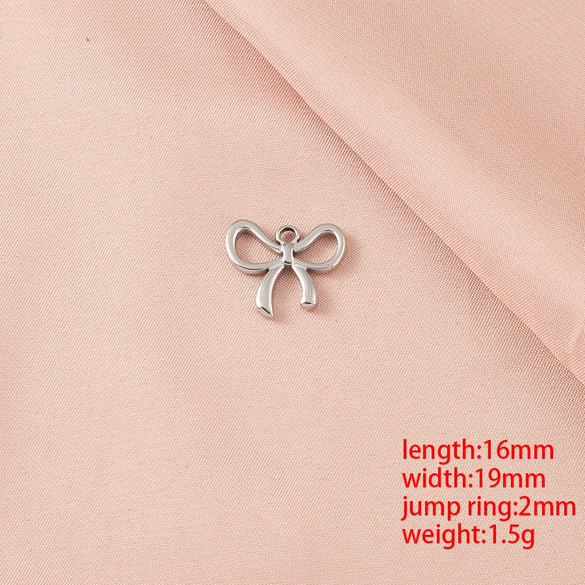 Wholesale Stainless Steel Bow Handmade Diy Pendant Necklace Jewelry Accessories With Electroplating