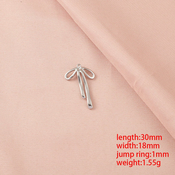 Wholesale Stainless Steel Bow Handmade Diy Pendant Necklace Jewelry Accessories With Electroplating