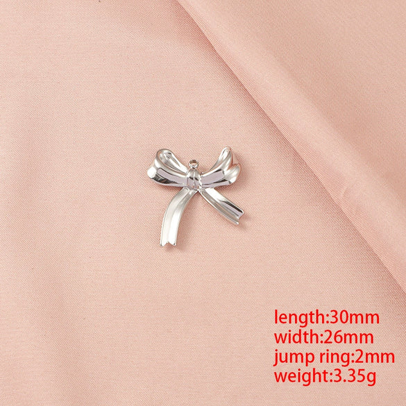 Wholesale Stainless Steel Bow Handmade Diy Pendant Necklace Jewelry Accessories With Electroplating
