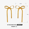 Wholesale Stainless Steel Bow Handmade 18K Goldplated Women's Earrings