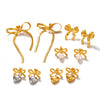 Wholesale Stainless Steel Bow Handmade 18K Goldplated Women's Earrings
