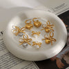 Wholesale Stainless Steel Bow Heart Shape Earrings For Women With Electroplating Design And Zircon