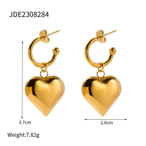 Wholesale Stainless Steel Bow Heart Shape Earrings For Women With Electroplating Design And Zircon
