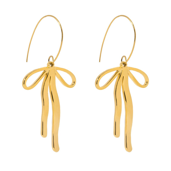 Wholesale Stainless Steel Bow Pendant Earrings Jewelry For Female With Electroplating Treatment