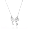 Wholesale Stainless Steel Bow Pendant Necklace With Electroplating Cute Cut Out Design For Women