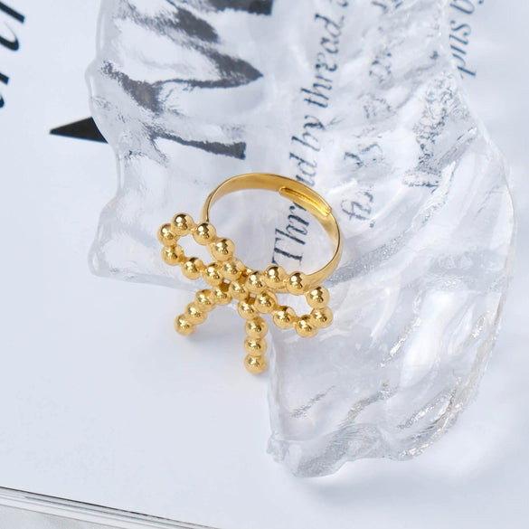 Wholesale Stainless Steel Bow Ring Electroplated Fashion Jewelry For Women