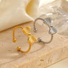 Wholesale Stainless Steel Bow Ring Ladies Style 18K Goldplated