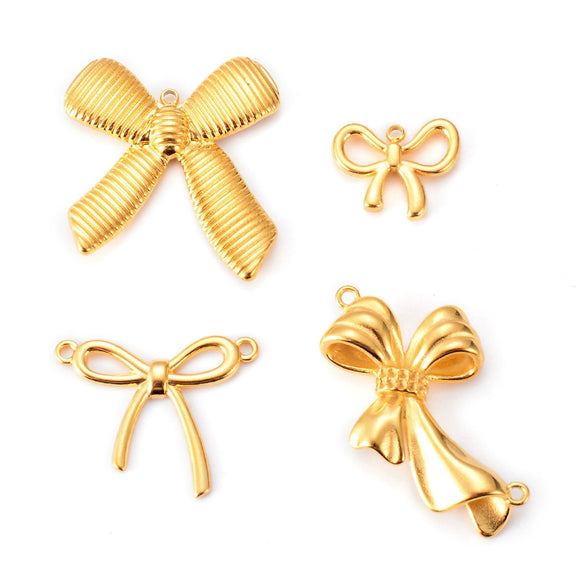 Wholesale Stainless Steel Bow Shaped Pendant Jewelry Accessories With Electroplating Treatment