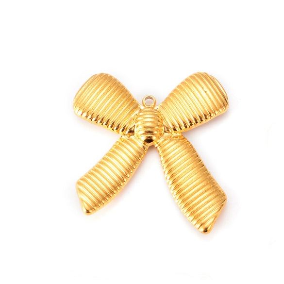 Wholesale Stainless Steel Bow Shaped Pendant Jewelry Accessories With Electroplating Treatment
