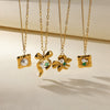 Wholesale Stainless Steel Bow Star Geometric Light Luxury Women's Necklace With Electroplating