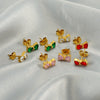 Wholesale Stainless Steel Bow Stud Earrings For Women Light Luxury Simple Style With Diamond Design