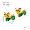 Wholesale Stainless Steel Bow Stud Earrings For Women Light Luxury Simple Style With Diamond Design
