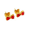 Wholesale Stainless Steel Bow Stud Earrings For Women Light Luxury Simple Style With Diamond Design