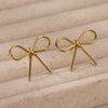 Wholesale Stainless Steel Bow Tie Earrings For Women Electroplated Fashionable Normcore Style Jewelry