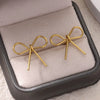 Wholesale Stainless Steel Bow Tie Earrings For Women Electroplated Fashionable Normcore Style Jewelry
