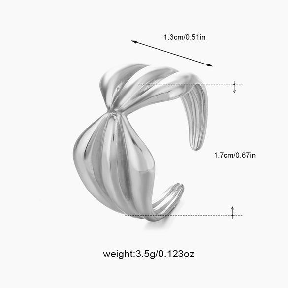 Wholesale Stainless Steel Bow Tie Ring With 18K Gold Plated Electroplating For Ladies