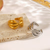 Wholesale Stainless Steel Bow Tie Ring With 18K Gold Plated Electroplating For Ladies