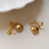 Wholesale Stainless Steel Bowshaped Personality Earrings