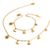 Wholesale Stainless Steel Bracelet And Necklace Set With Simple Animal Pendant In Penguin Paw Moon Flower Bear Pig Shapes Electroplated