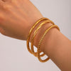 Wholesale Stainless Steel Bracelet Ins Style Minimalist Hollow Texture Electroplated For Women