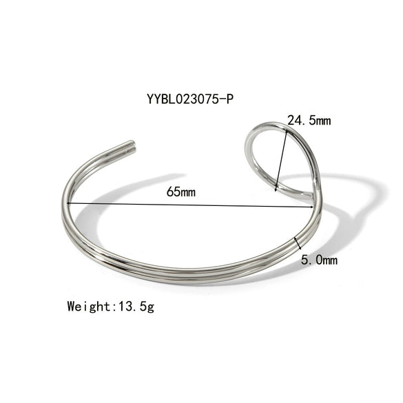 Wholesale Stainless Steel Bracelet With Geometric Style And Photosensitive Surface Pvd Furnace Real Gold Electroplated For Women