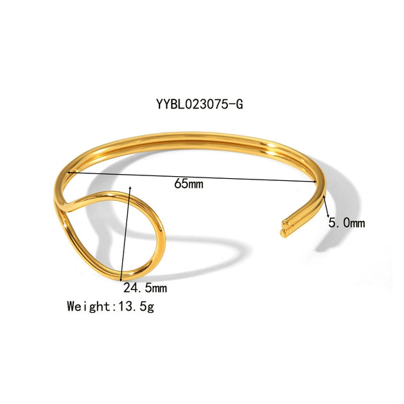 Wholesale Stainless Steel Bracelet With Geometric Style And Photosensitive Surface Pvd Furnace Real Gold Electroplated For Women