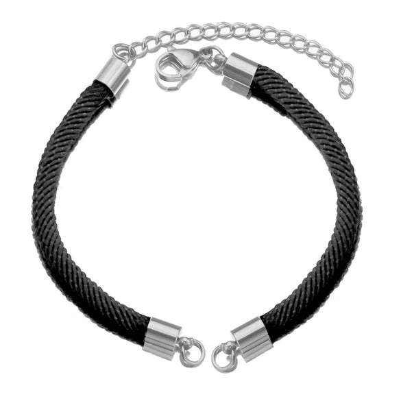 Wholesale Stainless Steel Braided Rope Connector Bracelet Jewelry Making Supplies With Electroplating Treatment