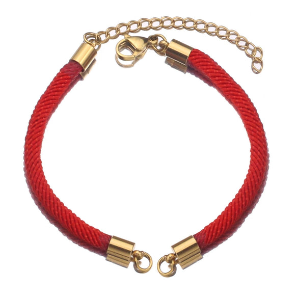Wholesale Stainless Steel Braided Rope Connector Bracelet Jewelry Making Supplies With Electroplating Treatment