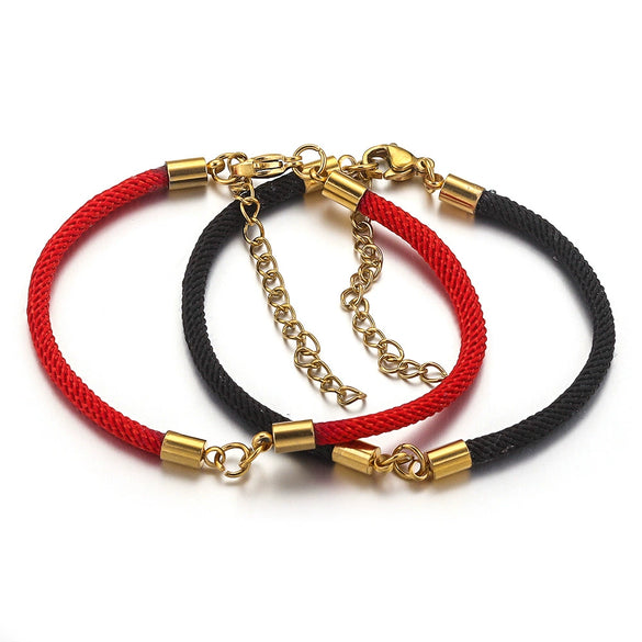 Wholesale Stainless Steel Braided Rope Connector Bracelet Jewelry Making Supplies With Electroplating Treatment
