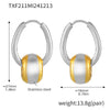 Wholesale Stainless Steel Brushed Earrings And Necklace Set With Gold Texture Cross Mirror Design Electroplated For Women