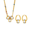 Wholesale Stainless Steel Brushed Earrings And Necklace Set With Gold Texture Cross Mirror Design Electroplated For Women