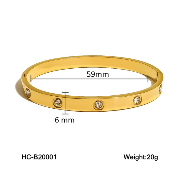 Wholesale Stainless Steel Buckle Bracelet Geometric Diamond Women's Fashion Allmatch