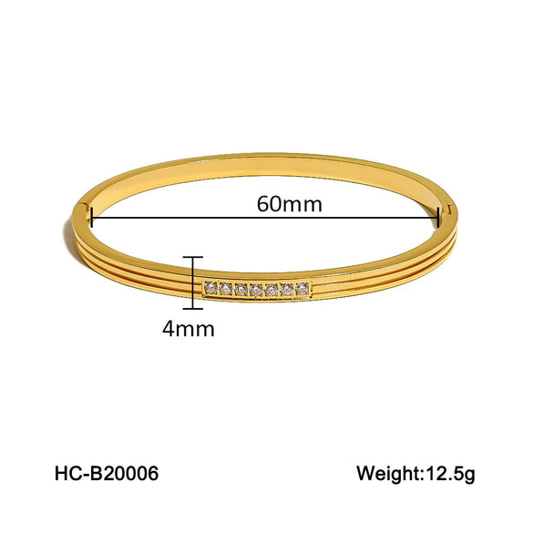 Wholesale Stainless Steel Buckle Bracelet Geometric Diamond Women's Fashion Allmatch