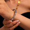 Wholesale Stainless Steel Buckle Bracelet With 5A Zircon Full Diamond Electroplated Fashionable And Geometric For Men And Women