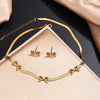 Wholesale Stainless Steel Butterfly Dragonfly Insect Pattern Bowknot 18K Plated Jewelry Set Of Necklace And Earrings For Women