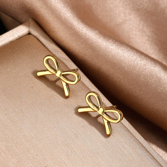 Wholesale Stainless Steel Butterfly Dragonfly Insect Pattern Bowknot 18K Plated Jewelry Set Of Necklace And Earrings For Women
