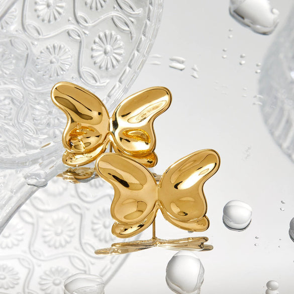 Wholesale Stainless Steel Butterfly Earrings With Insect Pattern Electroplated For Women Sweet Design
