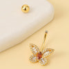 Wholesale Stainless Steel Butterfly Navel Ring Electroplated For Women