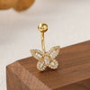 Wholesale Stainless Steel Butterfly Navel Ring Electroplated For Women