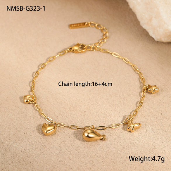 Wholesale Stainless Steel Butterfly Tassel Pendant Necklace With Geometric Pattern And Electroplating Design For Women